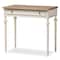 Baxton Studio Marquetterie Oak and Whitewash Writing Desk 134-7191 - alternate 1